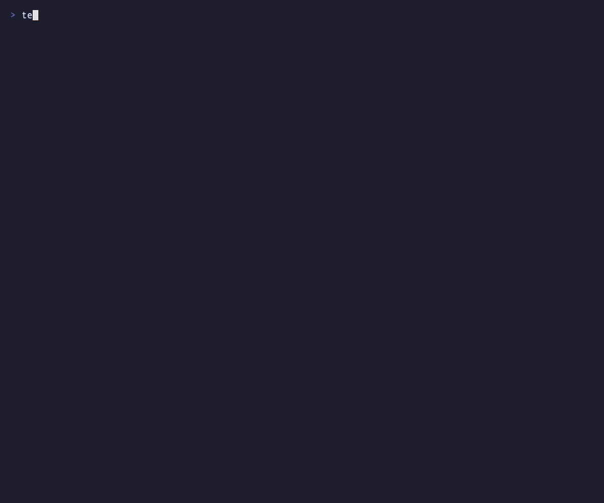 temper search results streaming in a terminal